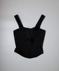 Cadolle Satin Corset Black Flower