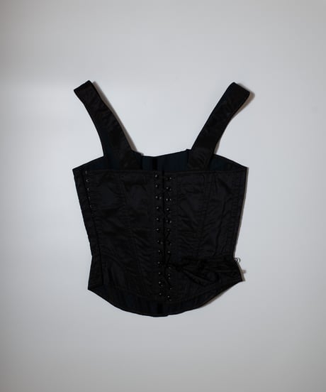 Cadolle Satin Corset Black Flower