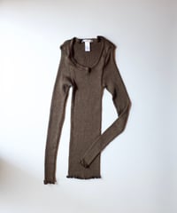 Wool Silk Long Sleeve in Brown