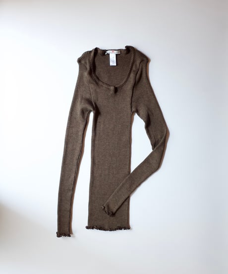 Wool Silk Long Sleeve in Brown