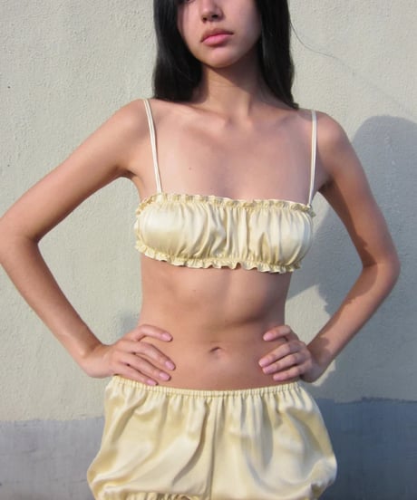 Only Hearts Silk Charmeuse Joey Bralette in Yellow