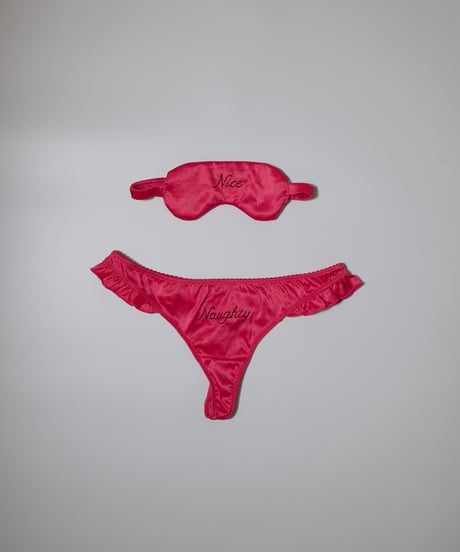 Eye musk & Thong in Hot pink