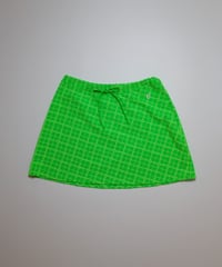 Vintage Nylon Mini Skirt in Neon Green