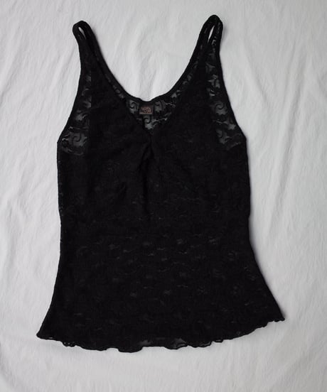 Only Hearts Stretch Lace Vintage Tank in Black