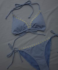 Blue Check Bikini Set