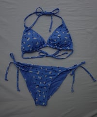 Flower Print Bikini Set in Blue