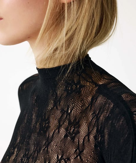 Swedish Stockings Nova Lace Top in Black