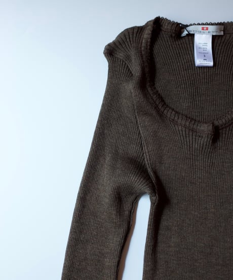 Wool Silk Long Sleeve in Brown