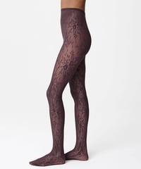 Swedish Stockings Rosa Lace Tights in Huckleberry
