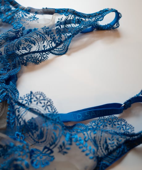 I.D. Sarrieri Lace Balconette Bra in Capri Blue