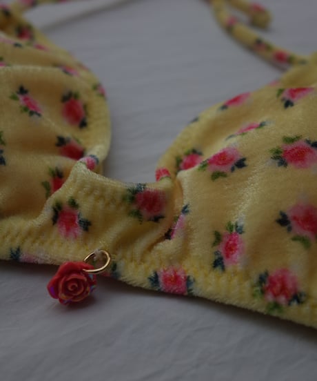 Flower Print Bikini Set in Yellow/Pink