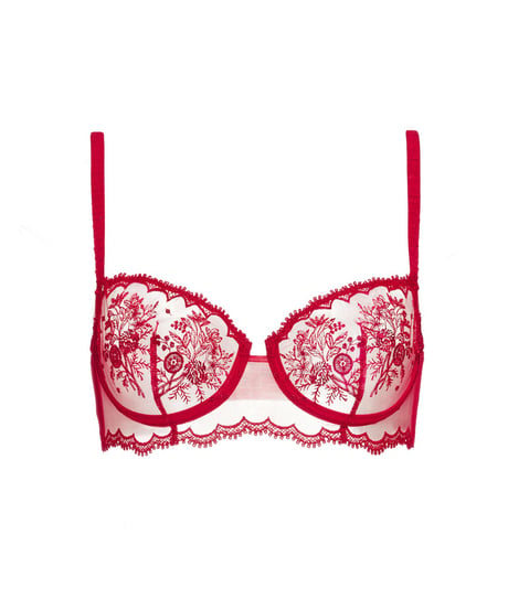 Simone Perele Intrigue Sheer Demi Bra in Red