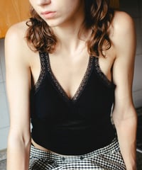 HAZE WOOL SILK CAMISOLE WITH CUP BLACK