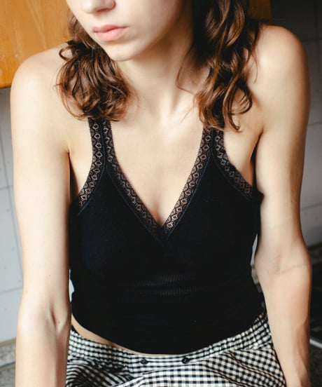 HAZE WOOL SILK CAMISOLE WITH CUP BLACK