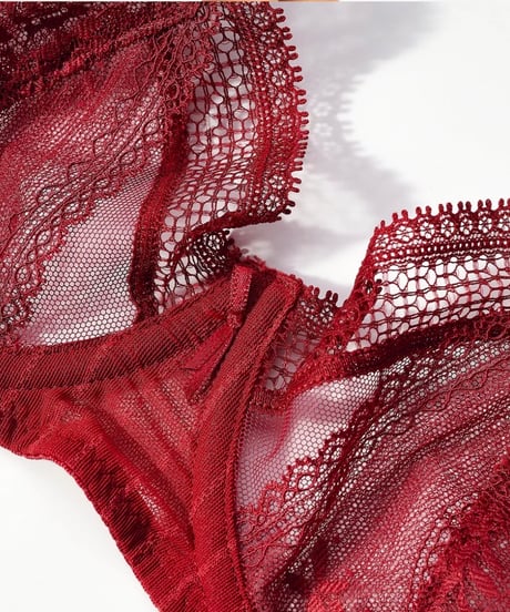 Maddie Lace Wired Bra in Cherry