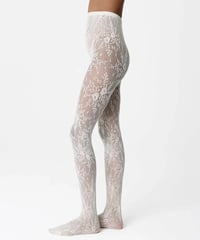 Swedish Stockings Rosa Lace Tights in Ivory