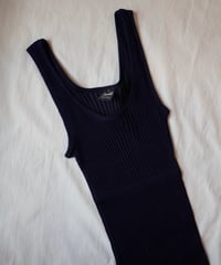 Oscalito Cotton Rib Tank Top in Navy Blue