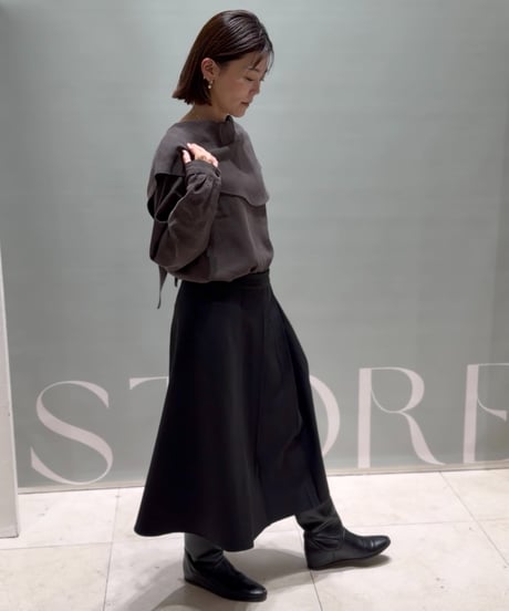 pleats wrap skirt