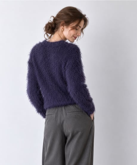 shaggy crew neck knit