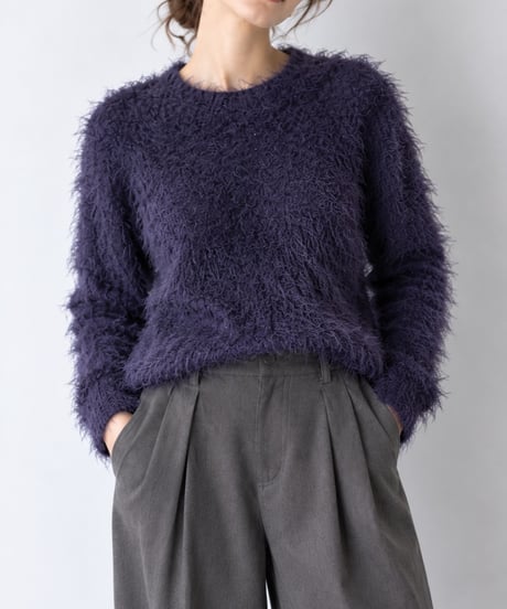 shaggy crew neck knit