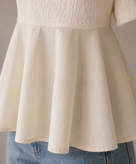 jacquard peplum blouse