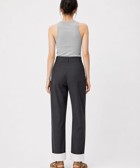 cuffed tapered pants