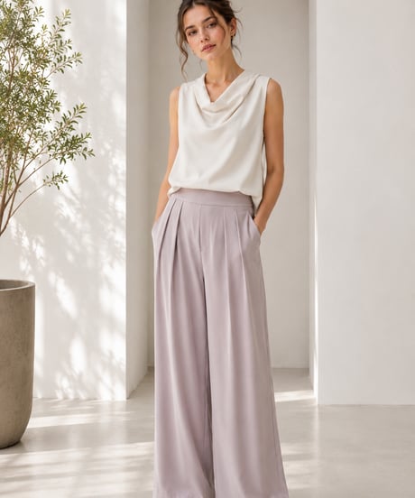 high waist straight pants　【ＲＥＰＥＡＴ】