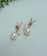 Double Pearl Line Pierce / ダブルパールラインピアス