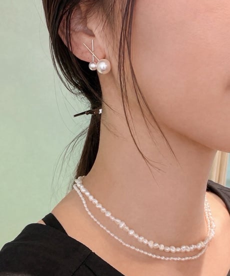 Double Pearl Line Pierce / ダブルパールラインピアス