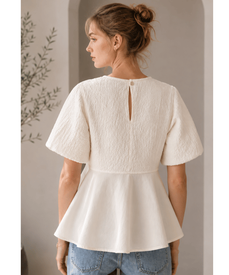 jacquard peplum blouse