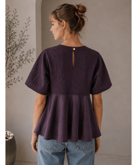 jacquard peplum blouse