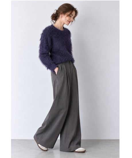 shaggy crew neck knit