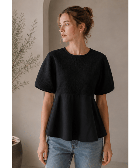 jacquard peplum blouse