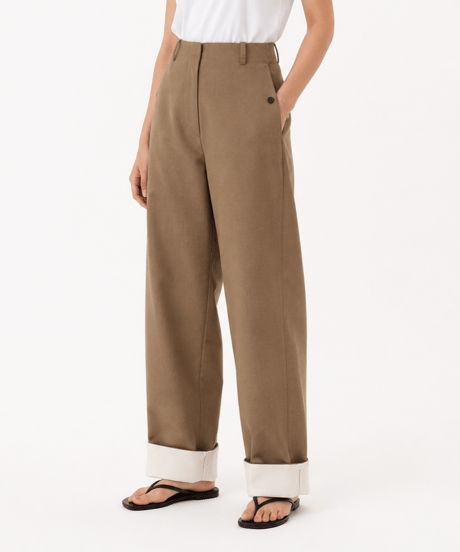 cuffed tapered pants