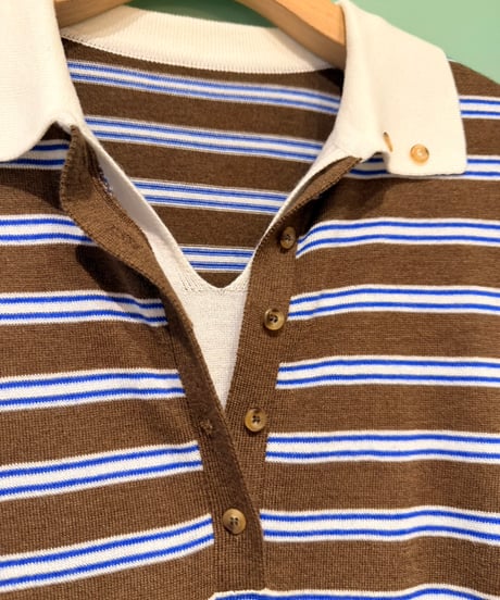 layered border polo knit