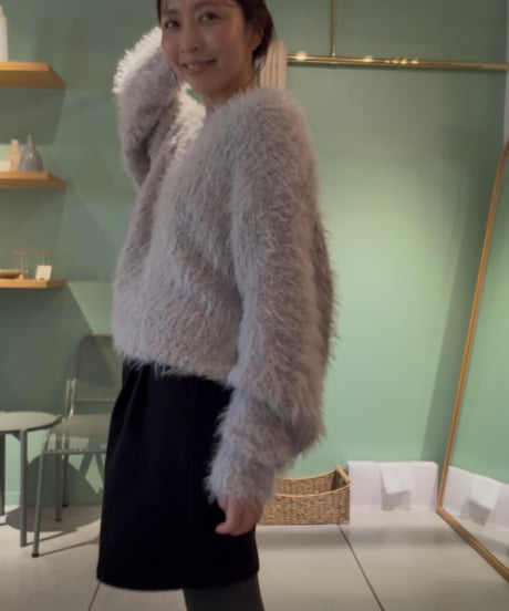 shaggy crew neck knit