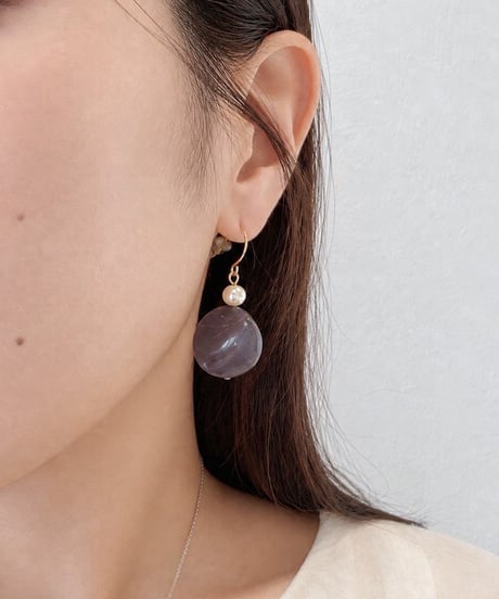 Nuance Marble Pearl Pierce / ニュアンスマーブルパールピアス