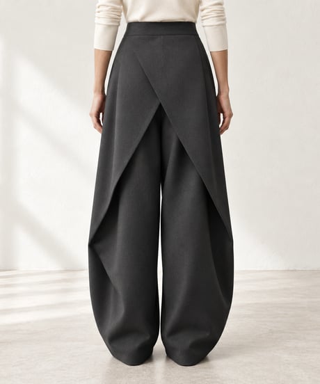 back layered wide pants