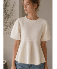 jacquard peplum blouse