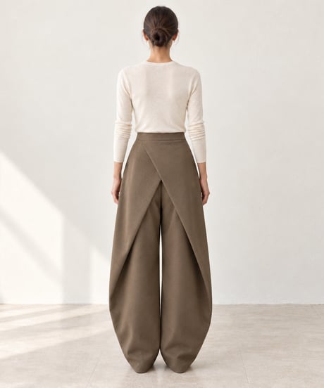 back layered wide pants