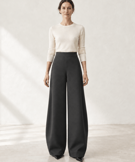 back layered wide pants