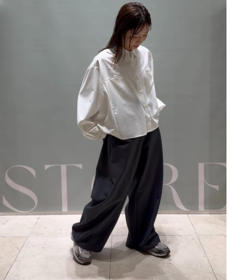 back layered wide pants