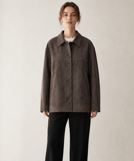 suede touch shirt jacket