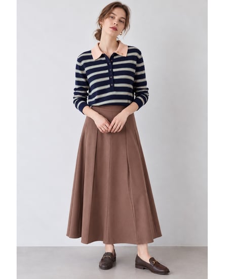 layered border polo knit