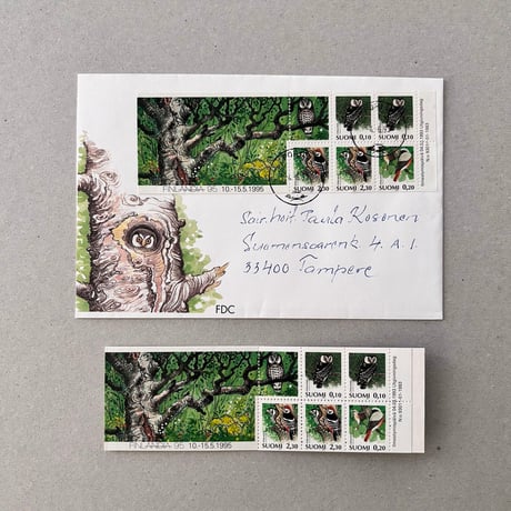 Finish stamps  and FDC bird 1995
