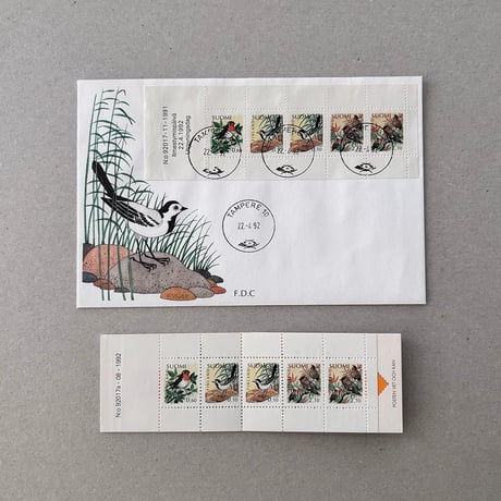 Finish stamps  and FDC bird 1992