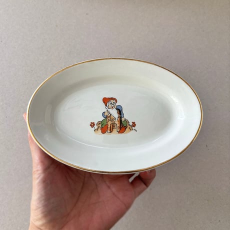 old arabia oval mini plate disney / 小人