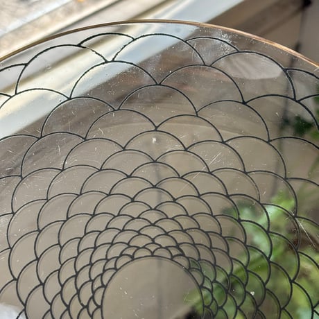 riihimaki ? glass plate line motif  L