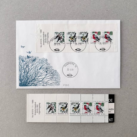 Finish stamps  and FDC bird 1991