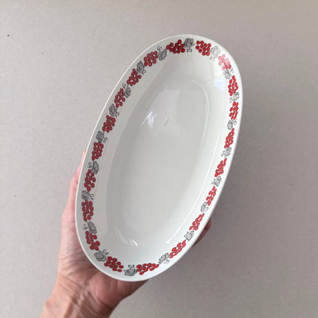 arabia 赤い実 oval plate